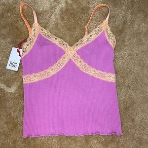 Urban Outfitters Contrast Cross Lace Cami